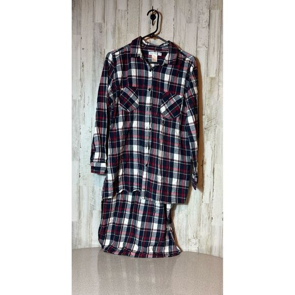 Say What Womens Hi-Lo Cotton‎ Plaid Shirt XL - Picture 1 of 6